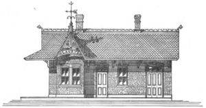 Sketch of single-story station front