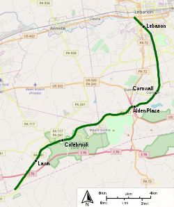 Lebanon Valley Rail Trail map
