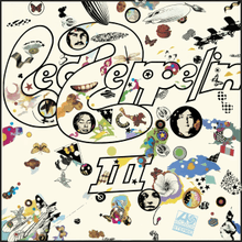 A collage of butterflies, teeth, zeppelins and assorted imagery on a white background, with the artist name and "III" subtitle at center.