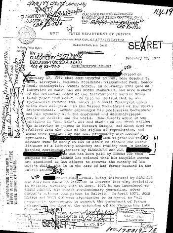 Document with portions of text blacked out, dated 1972.