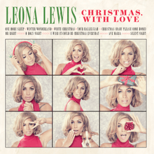 Album cover with a neutral background, with nine alternate images of a female (Lewis) making various faces; her name written in green text, with the album title written in red. Also features the track list of the album.