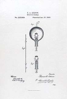 The diagram, designed by Thomas Edison in 1880, is intended to depict the workings of a light bulb.