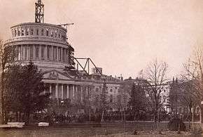 the unfinished Capitol dome, 1860