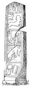 Early artwork showing several Celtic figures