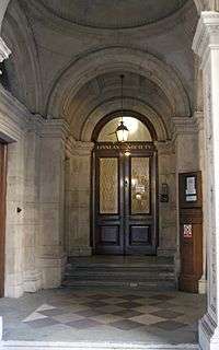 Entrance to the Linnean Society building, Piccadilly