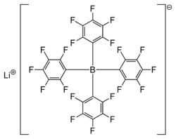 Structural formula of lithium tetrakis(pentafluorophenyl)borate