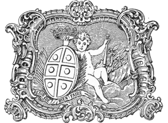  Ex-Libris of the Marquesses of Lavradio showing the Almeida arms, ducal coronet and motto