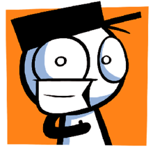 The logo of the webcomic featuring the intermittent protagonist Hat Guy