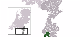 Highlighted position of Eijsden-Margraten in a municipal map of Limburg