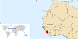 Map of West Africa with Sierra Leone highlighted