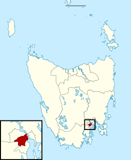 Map showing the electoral division of Hobart