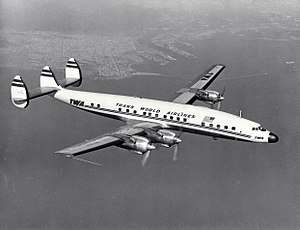 A Trans World Airlines L-1649A Starliner in flight.