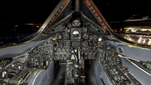 The flight instrumentation of an SR-71's forward cockpit