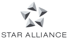 Logo with five pyramids over "Star Alliance"
