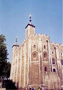 A picture of the White Tower, the main Keep of the Tower of London