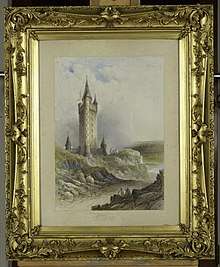 A framed picture showing the tower