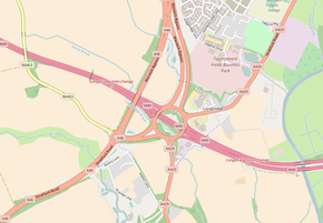 OpenStreetMap depiction of the interchange in 2017, following improvements