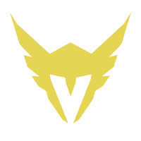 The logo for the Los Angeles Valiant features a golden-winged helmet that forms a 'V' using negative space.