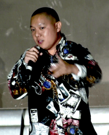 Eddie Huang at a panel discussion for the show Fresh off the Boat