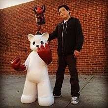 Luke Chueh with his 4ft Possessed sculpture