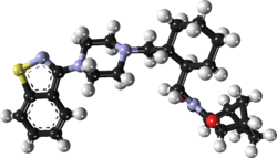 Ball-and-stick model of the lurasidone molecule