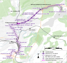  Map showing the planned route of the new tramline from Luxembourg airport to Cloche d'Or