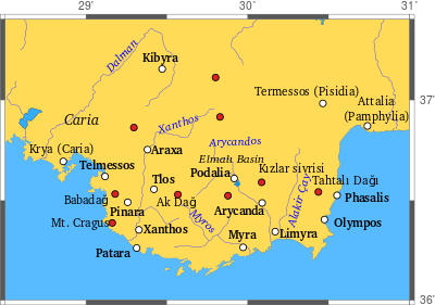 Map of Classical Lycia