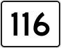 Massachusetts Route 116 marker