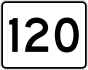 Massachusetts Route 120 marker