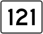 Massachusetts Route 121 marker