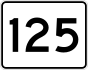 Massachusetts Route 125 marker