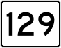 Massachusetts Route 129 marker