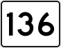 Massachusetts Route 136 marker
