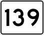 Massachusetts Route 139 marker