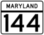 Maryland Route 144 marker