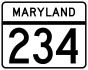 Maryland Route 234 marker