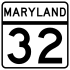 Maryland Route 32 marker