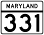Maryland Route 331 marker