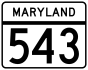 Maryland Route 543 marker