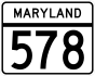 Maryland Route 578 marker