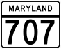 Maryland Route 707 marker