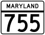 Maryland Route 755 marker