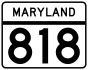 Maryland Route 818 marker