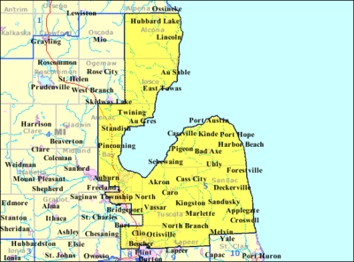 Map of the 5th Congressional District of Michigan from 1993 to 2003