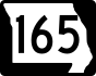 Route 165 marker