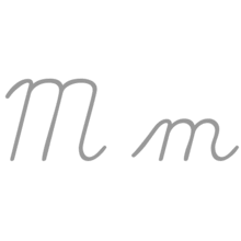 Writing cursive forms of M