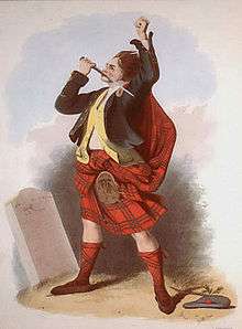 A stereotypical Scottish clansman, wearing a kilt