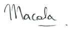 La firma de Macala.