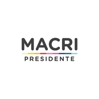Logo reading "Macri Presidente", with a multicolored horizontal bar