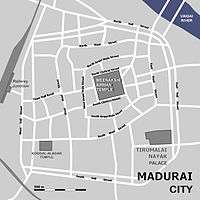 map of city showing main streets in the centre of a city